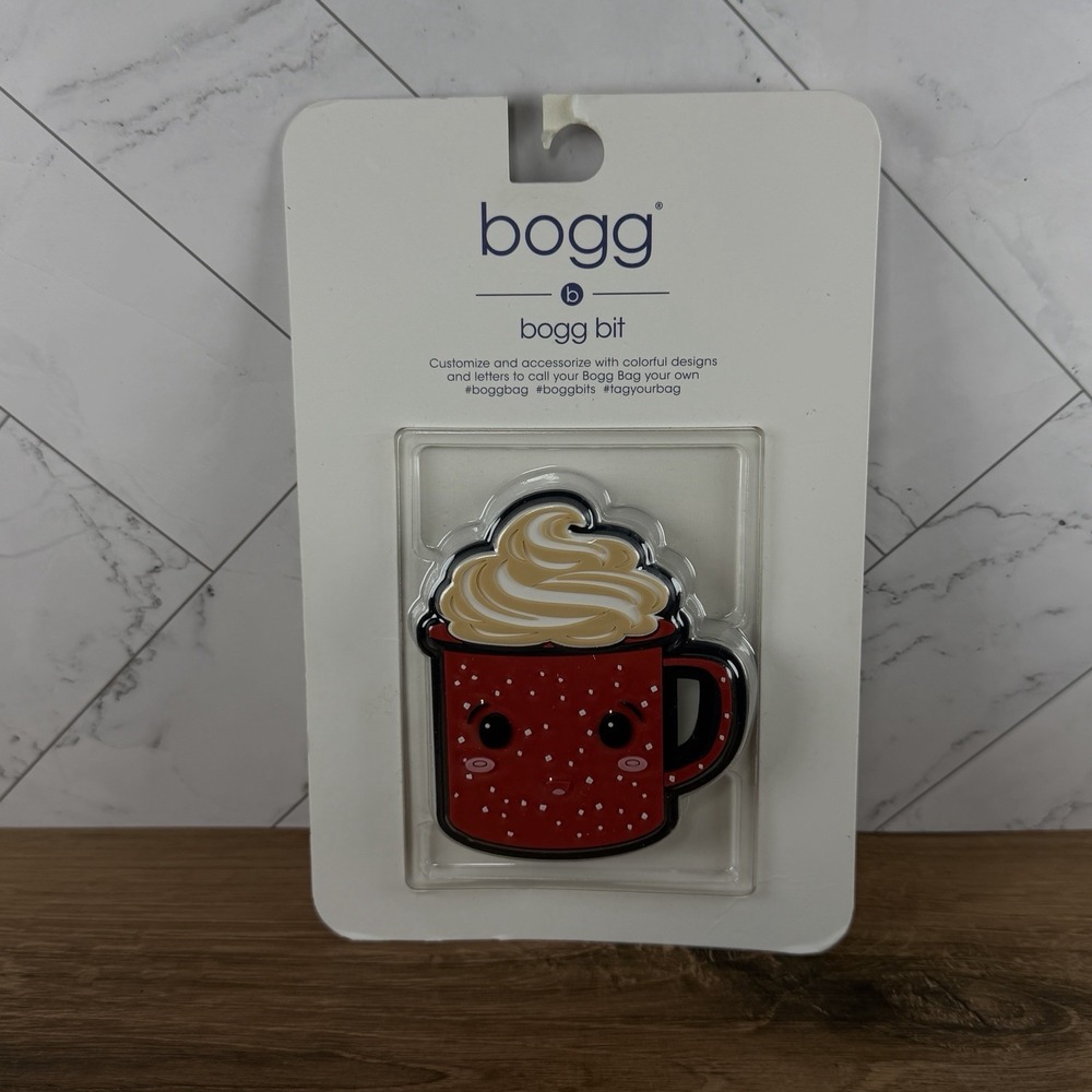 Bogg Bit Hot Cocoa Latte Coffee Snap-In Charm Accessory for Bogg Bag Tote NEW